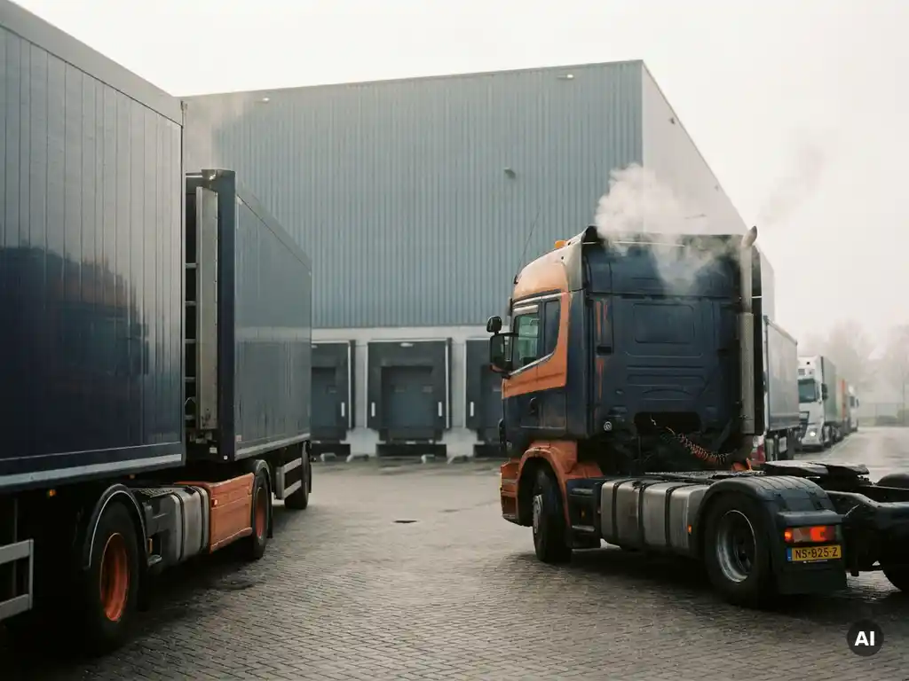 Waarom wachten vrachtwagens zo lang bij een distributiecentrum?